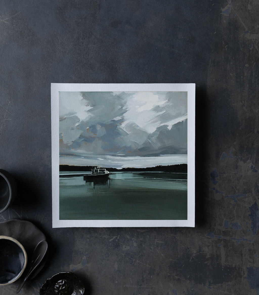 Southwest Harbor Foggy Fishing | Print on Canvas